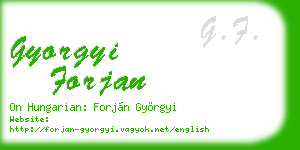 gyorgyi forjan business card